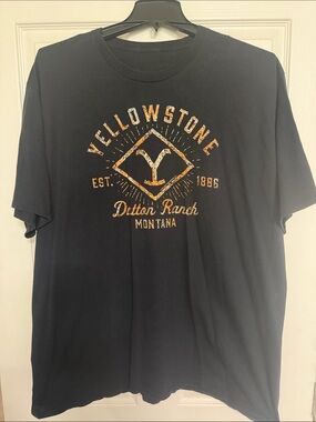 Yellowstone Graphic Tee - Black with Distressed Gold Print